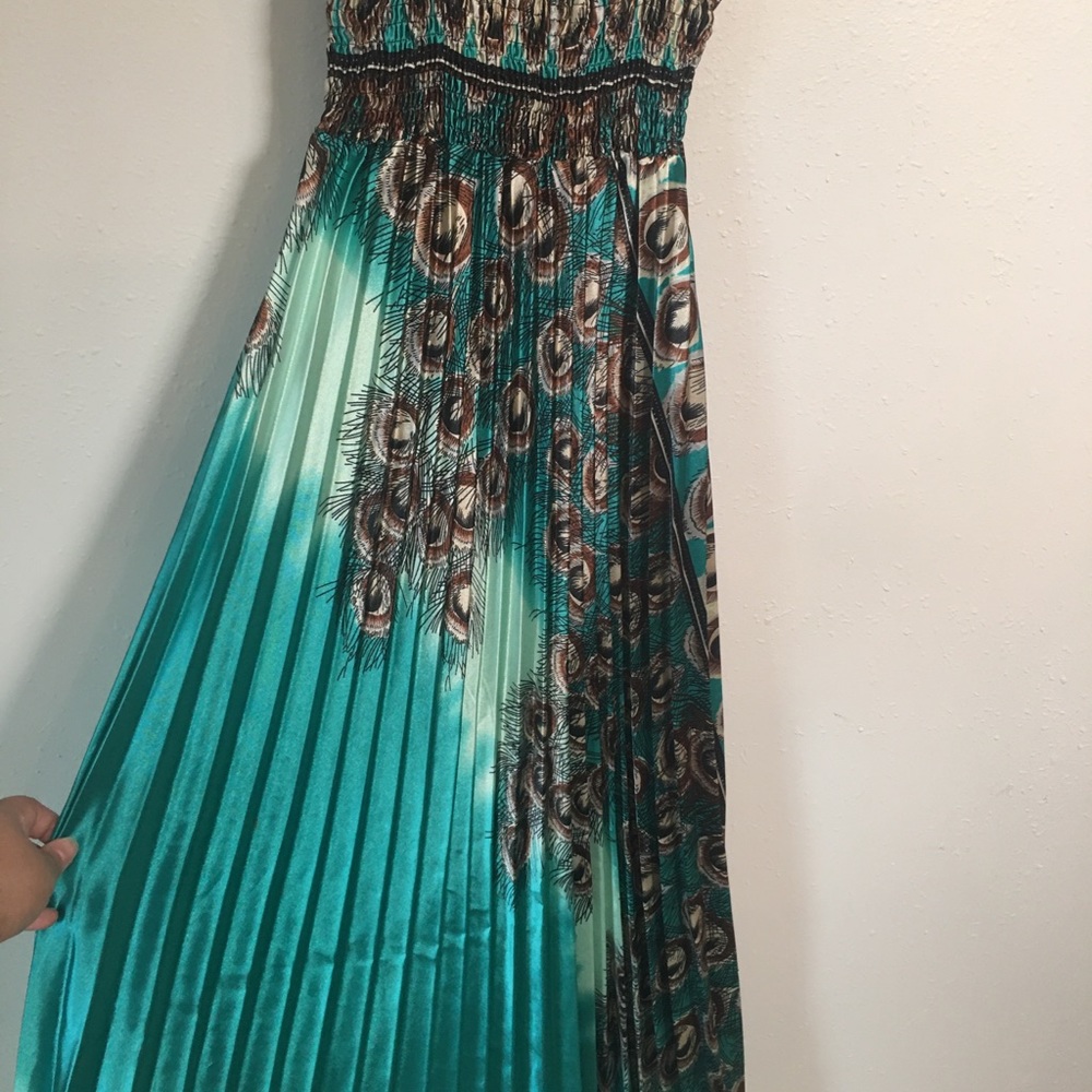 Peacock blue dress